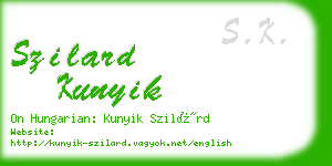 szilard kunyik business card